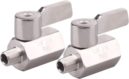 Vista 8 de DERNORD - Miniválvula de bola de 1 pulgada en acero inoxidable NPT hembra x macho con rosca SUS304