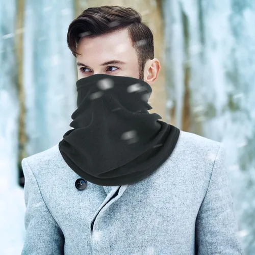Vista 8 de WLLHYF Neck Gaiters for Men, Fleece Winter Neck Warmer Windproof Face Covering Warmer Face Scarf