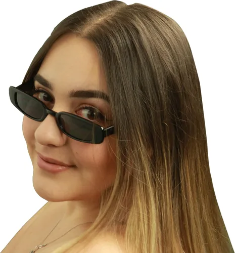 Vista 6 de ShadyVEU Gafas de sol rectangulares clásicas y delgadas con protección UV de los años 90 diseño vintage pequeño y ancho retro