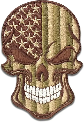 Vista 10 de Parche de calavera - Parche de calavera con bandera de Canadá - Parche de velcro - Parche bordado - Parche para mochilas, gorras, chaquetas, ropa