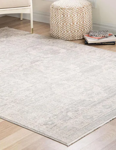 Vista 4 de Unique Loom Lola Collection - Alfombra de área, atrevida (2 pies 2 pulgadas x 3 pies 1 pulgada, rectangular, gris/marfil)