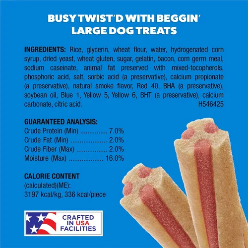 Vista 7 de Purina Busy with Beggin' Twist'd Golosinas de Hueso Masticable para Perros Adultos - (Paquete de 6) Bolsas de 2 ct