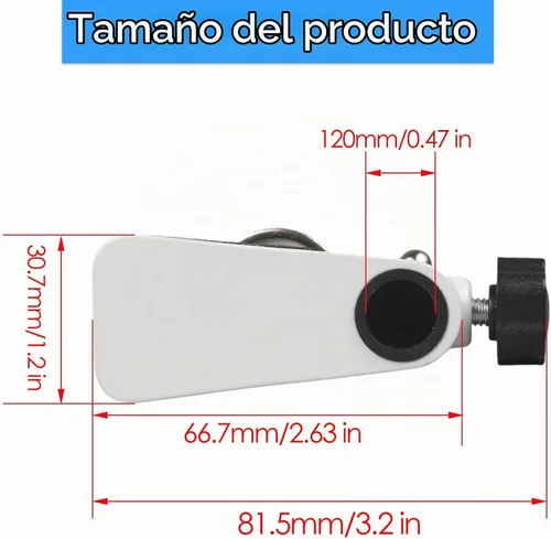 Vista 4 de Soporte de lámpara universal con abrazadera en C Base de abrazadera de montaje de escritorio para luces de brazo oscilante, iluminación de Blanco