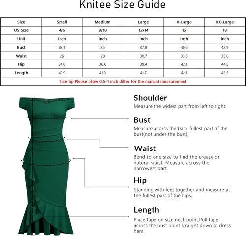Vista 6 de Knitee Vestido formal de noche con cuello en V y volantes y cintura plisada para mujer
