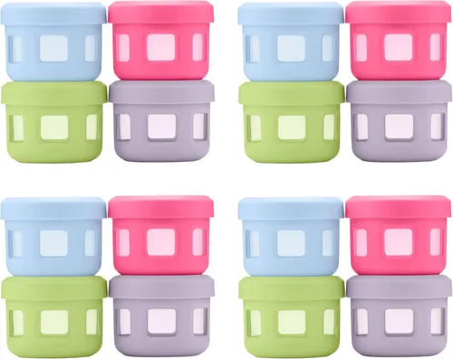 Vista 12 de Ello 4oz Reusable Plastic Condiment Containers with Lids, 6 Pack,Sugar Rush