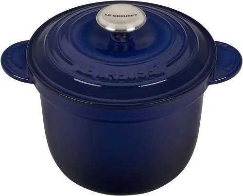 Vista 5 de Le Creuset - Arrocera de hierro fundido esmaltado con tapa y inserto de cerámica, 2.25 cuartos de galón, Cerise
