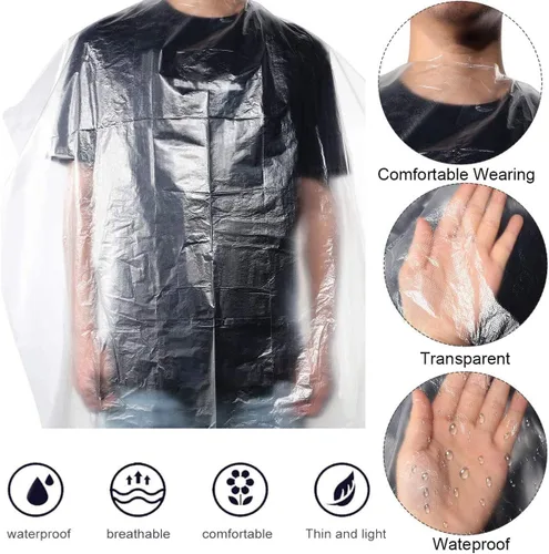 Vista 2 de 100 capas desechables de peluquería, 51 x 36 pulgadas, impermeable, para peluquería, para peluquería, para niños y adultos