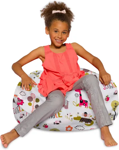 Vista 14 de Posh Beanbags - Sillón puff XL, 48 pulgadas, tela de lona para colorear - Mundo divertido Azul Rey Sólido