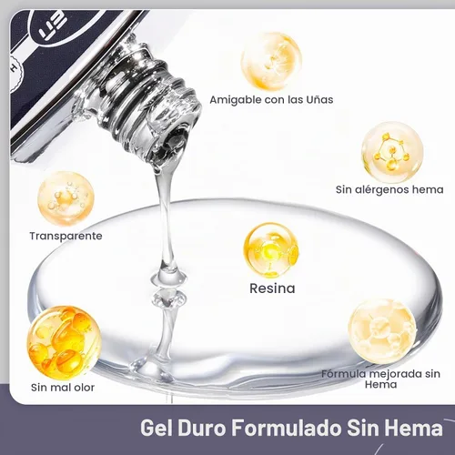 Vista 3 de GELLEN Gel constructor 5 en 1 para uñas, 0.7 fl oz fórmula transparente sin HEMA Gel constructor de uñas libre de hema de 0.7 fl oz