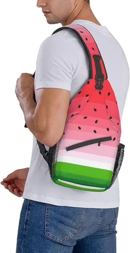 Vista 7 de Bolso bandolera impreso personalizado para mujeres y hombres, mochila cruzada para el hombro, bolsas de pecho, gimnasio, viajes, senderismo, mochila