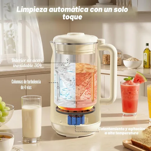 Vista 7 de Arcmira - Máquina para hacer leche de nuez 10 en 1, máquina para hacer leche de soja de 42 onzas con panel LED