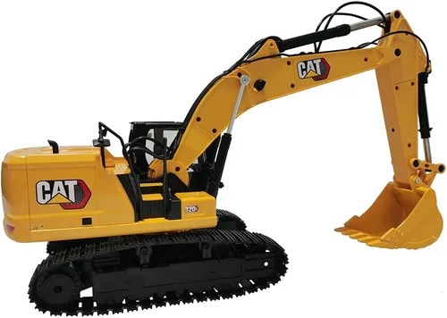 Vista 2 de Diecast Masters Excavadora de control de radio Cat 320 1:16 con accesorios de cubo, grapple y martillo