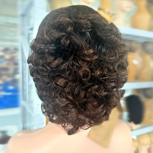 Vista 33 de Peluca con Diadema de Cabello Humano 1B/99J Borgoña Peluca con Diadema de Ondas Profundas Peluca con Diadema Rizada de Color Rojo Sin Pegamento