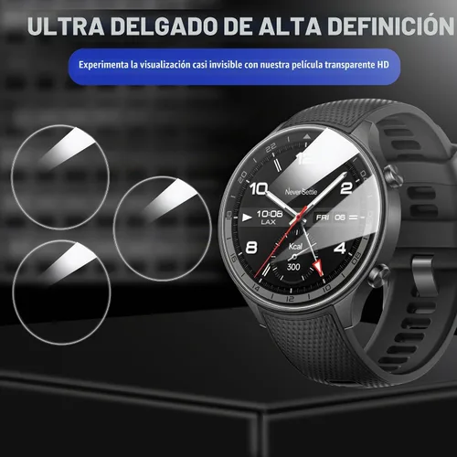 Vista 3 de Lamshaw Protector de pantalla de reloj inteligente militar compatible con Mingwear [3 unidades] Película protectora de pantalla de vidrio templado
