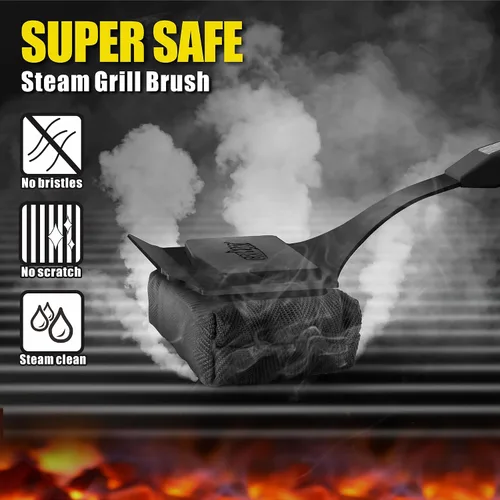 Vista 4 de GRILLART Cepillo para parrilla sin cerdas, almohadilla de limpieza para barbacoa reemplazable (sin mango), almohadilla/cabezal de limpieza