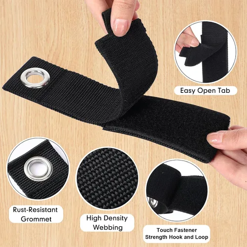 Vista 4 de Windyun 48 piezas de soporte de cable de extensión para almacenamiento, correas de extensión resistentes, organizador de cables para taller, garaje