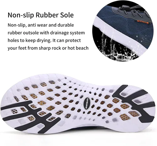 Vista 8 de Whatseaso Zapatos acuáticos para mujeres y hombres, ligeros, de secado rápido, para playa, adultos, zapatos deportivos para natación, surf, piscina