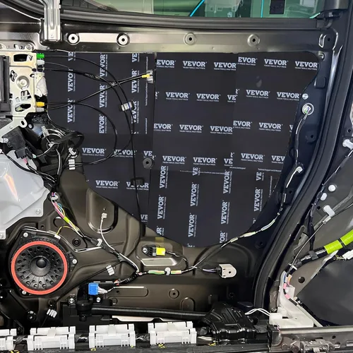 Vista 8 de VEVOR Alfombrilla de amortiguación de sonido para automóvil, 200 mil 25 pies cuadrados de butilo amortiguador de sonido, aislamiento de ruido