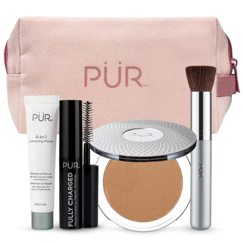 Vista 7 de PÜR Minerals Multitasking Essentials Kit - Makeup Gift Set Includes 4-in-1 Correcting Primer, Fully Charged Mascara, 4-in-1 Pressed Mineral Powder &