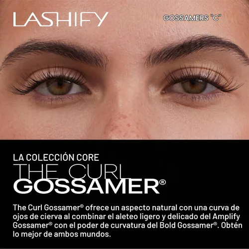 Vista 2 de Lashify Curl - Extensiones de pestañas Gossamer DIY de 0.394 pulgadas, color negro, pestañas postizas fáciles para un aspecto natural