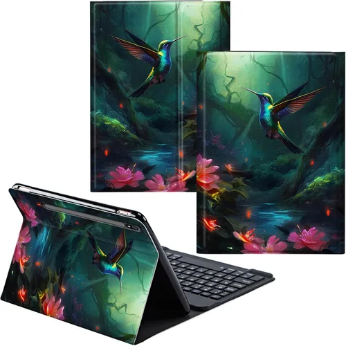 Vista 75 de Funda para Samsung Galaxy Tab S6 Lite 2022/2020 Teclado Inalámbrico Desmontable y Cubierta De Soporte De Cuero PU Funda Protectora Para Samsung
