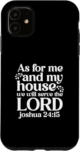 Vista 6 de iPhone 13 Pro Max As For Me and My House We Will Serve The Lord Bible Verse Case