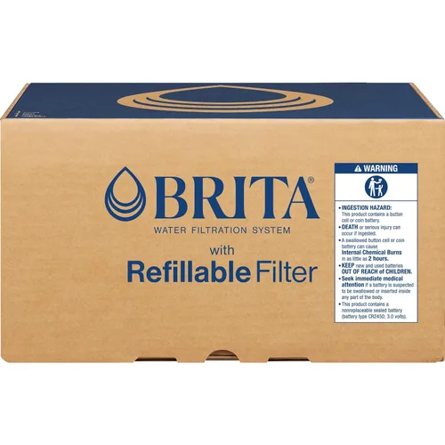 Vista 6 de Brita Sistema de filtración de agua recargable con jarra grande de 10 tazas, 1 carcasa y 1 filtro, indicador de cambio SmartLight, sin BPA, 80%