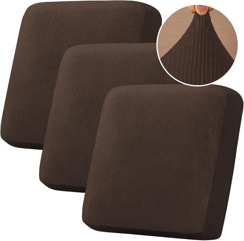 Vista 86 de H.VERSAILTEX Funda de cojín elástica de terciopelo para sofá, funda de cojín de felpa para cojines de silla, protector de muebles, cojín de asiento