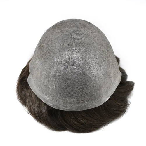 Vista 4 de Toupee - Pieza de cabello humano real, sistema de reemplazo de cabello de piel ultrafina, piezas de cabello tipo tupé, prótesis de cabello con bucle