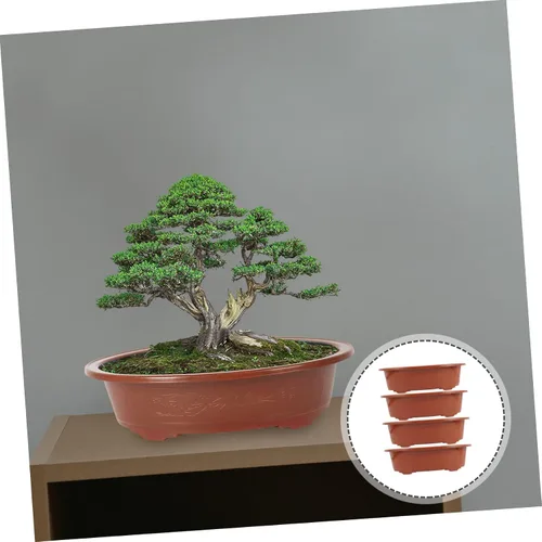 Vista 4 de HANABASS 4 macetas de plástico para decoración de habitación, macetas de jardín para interiores y exteriores, bonsái, macetas de plástico