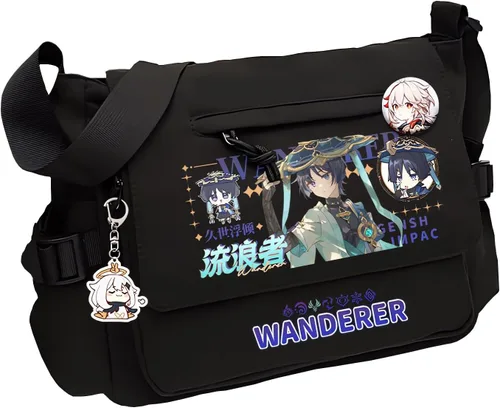 Vista 14 de Game Handbag Crossbody Bag, Cute Single Shoulder Bag, Adult 3D Print Anime Backpack Black-2
