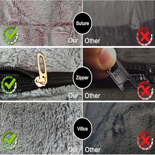 Vista 3 de HDMLDP - Funda de puf para niños y adultos, sin relleno, funda cómoda, esponjosa y redonda, para sofá tipo puf, para silla de lectura, silla de Gris
