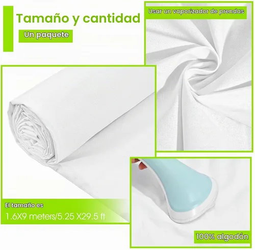 Vista 2 de The Yard - Tela de muselina de algodón blanco de 10 yardas x 63 pulgadas