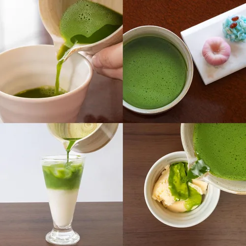 Vista 7 de HIBINO Juego de matcha japonés Kit de matcha de 5 piezas con cuenco y Beige rústico.