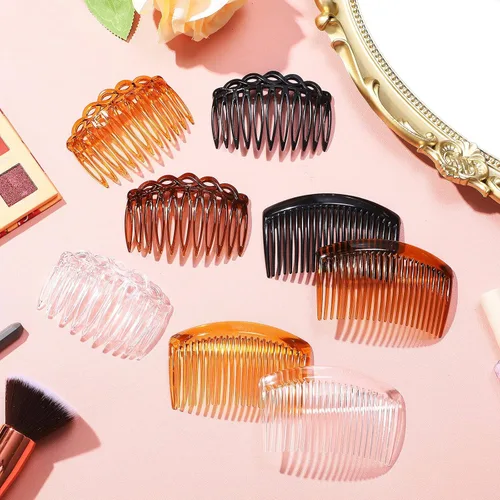 Vista 6 de Chuangdi Set de 24 Piezas de Peines Franceses para el Lado del Cabello - Accesorios de Pinza de Peine de Torsión de Plástico para Mujeres