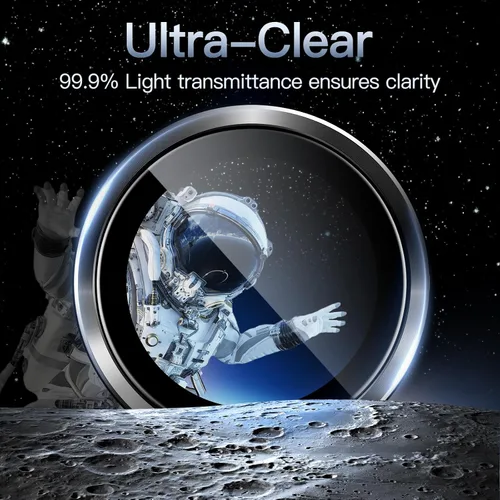 Vista 6 de JETech Protector de lente de cámara para Samsung Galaxy S24 FE, cubierta de anillo individual de metal de vidrio templado 9H, transparente HD, 1