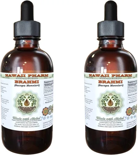 Vista 8 de Hawaii Pharm Brahmi Extracto líquido sin alcohol, Brahmi líquido (Bacopa Monnieri) Suplemento herbario natural de glicerita de hierbas secas enteras