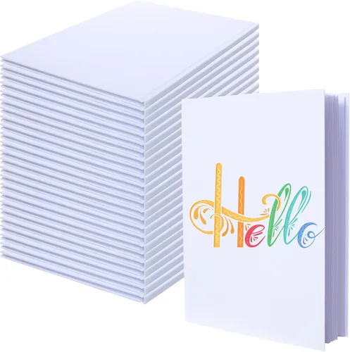 Vista 10 de 24 Pack Hardcover Blank Book,5x5 Inch Unlined Sketchbook Journal - 18 Sheets/36 Pages Each, Bulk Pack of White Hardcover Blank Books for Writing