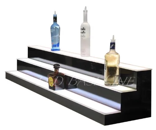 Vista 3 de Estante de barra de licor iluminado de 3 escalones de 92