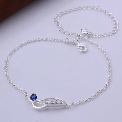Vista 5 de Zhiwen Tobillera de plata 925 para mujer