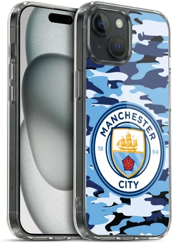 Vista 132 de Head Case Designs Funda de gel con licencia oficial del Manchester City Man City FC Blue Moon Badge Camou [protección de grado militar] compatible
