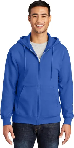 Vista 11 de Port & Company Sudadera con capucha de forro polar esencial alto con cremallera completa. PC90ZHT Ceniza