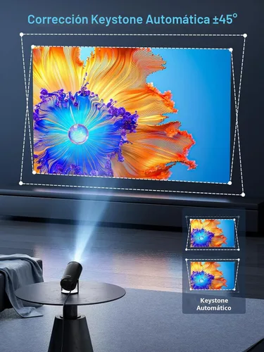 Vista 6 de Proyector CLOKOWE con WiFi y Bluetooth, compatible con 4K FHD 1080P, mini proyector portátil para películas al aire libre, Keystone automático