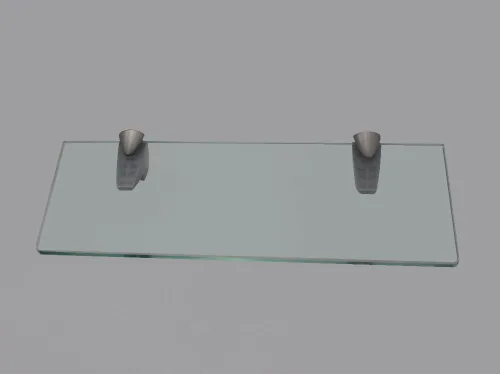 Vista 5 de XVL Estante de cristal de baño de 14 pulgadas, níquel cepillado GS3004A-G