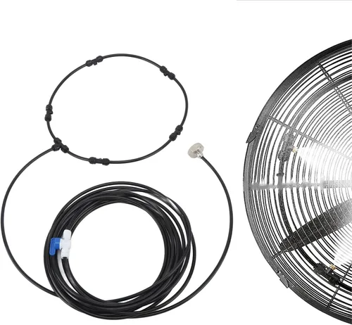 Vista 5 de DAUZ Tubo rociador de agua, kit de nebulización de ventilador, resistente a la corrosión, buen sellado para exteriores (rosca estándar de EE. UU.)