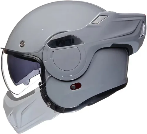 Vista 10 de ILM Casco modular de motocicleta vintage de cara completa para adultos y hombres, ATV UTV con protector de barbilla reversible de 180° DOT