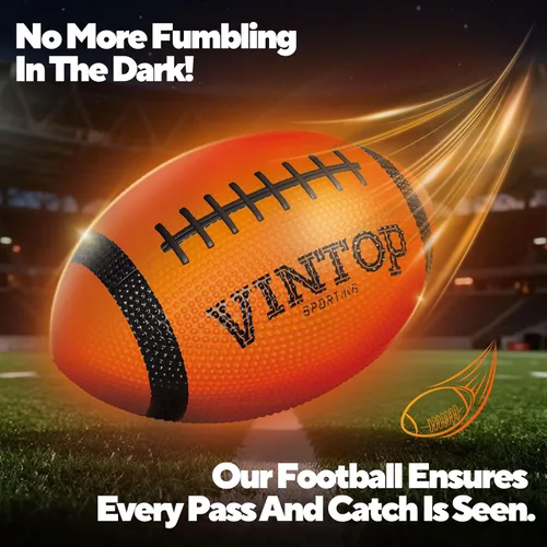 Vista 5 de VINTOP Balón de fútbol que se ilumina - Balón de fútbol LED que brilla en la oscuridad para niños y adultos, incluye bomba de aire gratis, balón