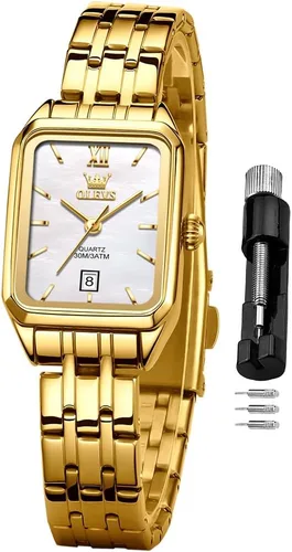 Vista 10 de OLEVS Women Watches Business Dress Square Female Watches for Ladies Stainless Steel Waterproof Luminous Wrist Watch for Women