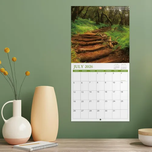 Vista 9 de Calendario de pared 2026-2027 - 2026-2027 - Calendario de pared de 18 meses de julio de 2026 a diciembre de 2027, 12 x 24 pulgadas (abierto)