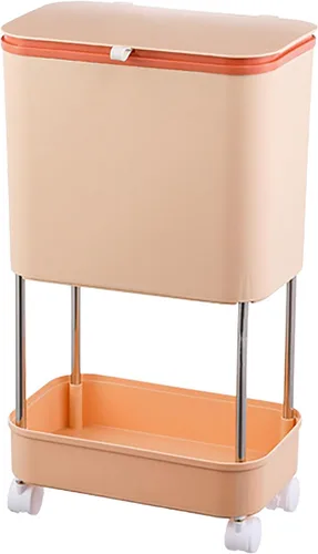 Vista 8 de Papelera extraíble de compost para cocina, compostador, papelera extraíble para cocina del hogar, papelera multifuncional en capas, papelera Blanco